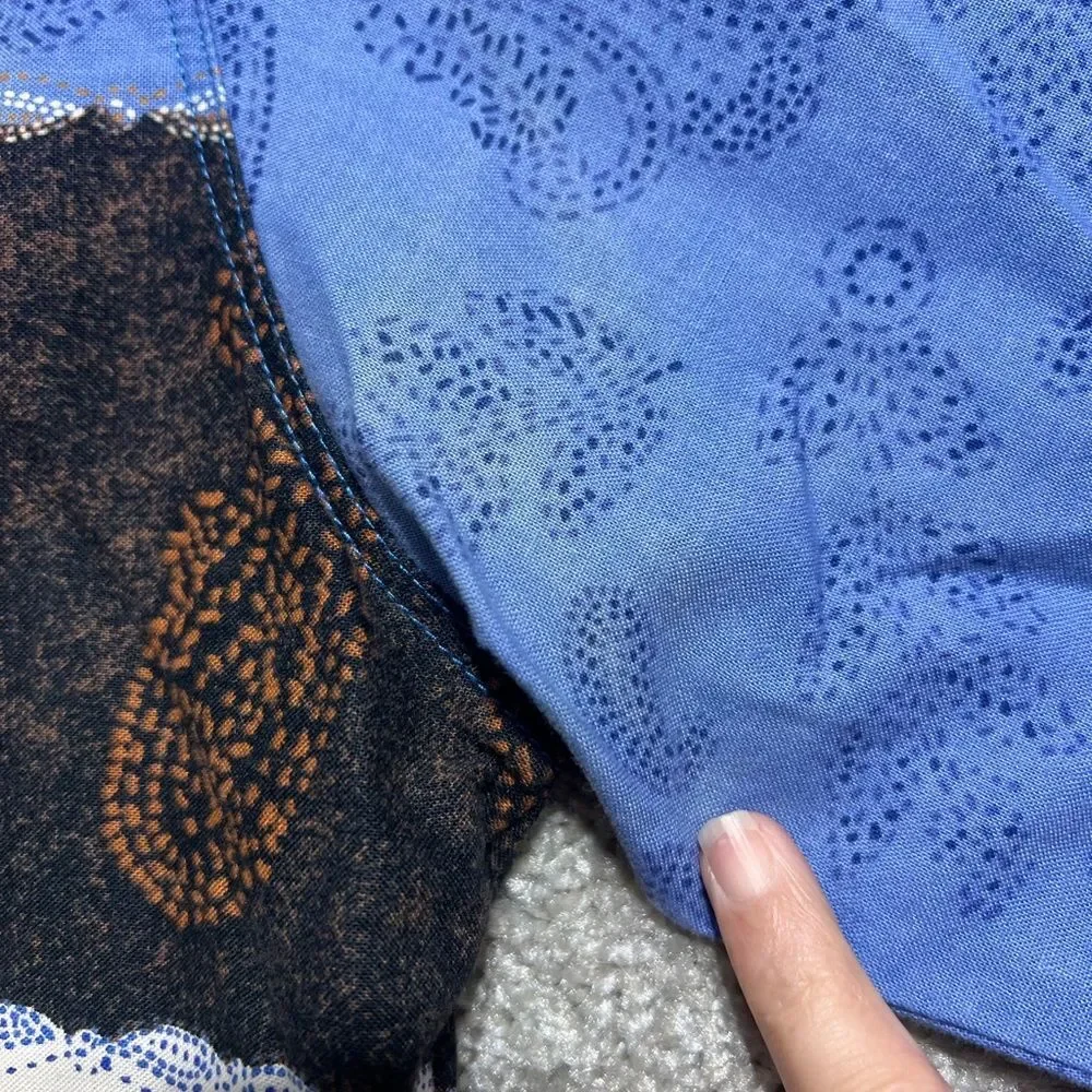 Wrangler Horse Print Vintage Western Snap Button Long Sleeve Top Size Medium - Picture 4 of 12